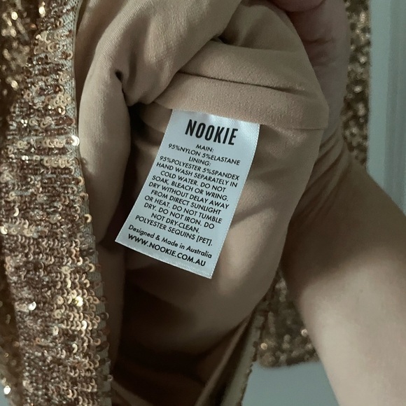Nookie Veda Sequin Mini Dress Caramel - Picture 13 of 16